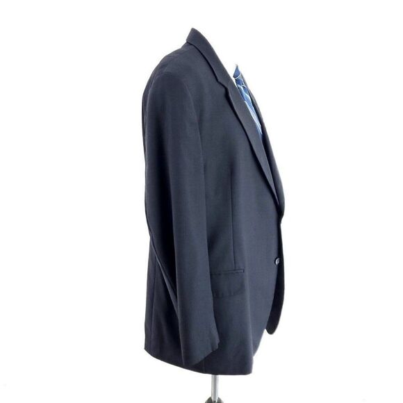 Jos A Bank Wool 2 Button‎ Blazer 44R Or Slim 46R Blue Gray Birdseye Sport Coat - Picture 7 of 11